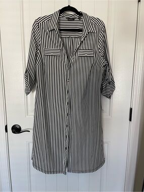 Mlle Gabrielle Black and White Striped Shirt